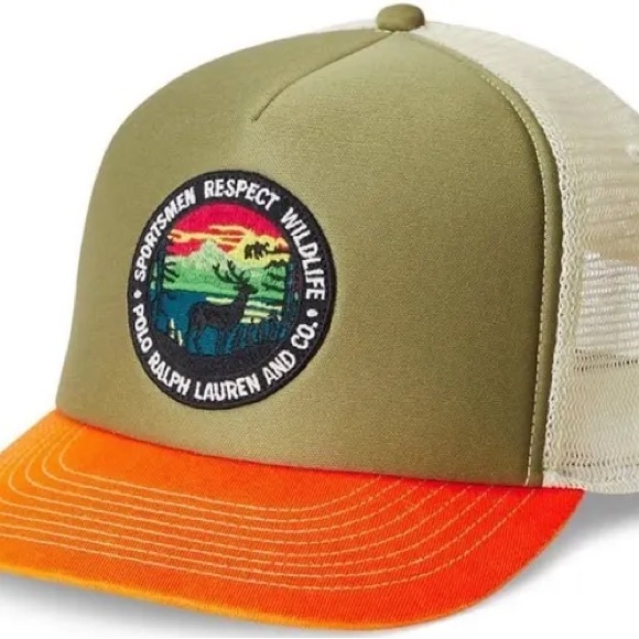 Polo Ralph Lauren Polo Sportsman Respect Wildlife Patch Trucker Ball Cap Hat - Picture 5 of 5